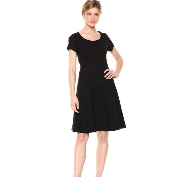 Three Dots Women's A-line Ponte S/S Seamed Dress - Picture 2 of 12